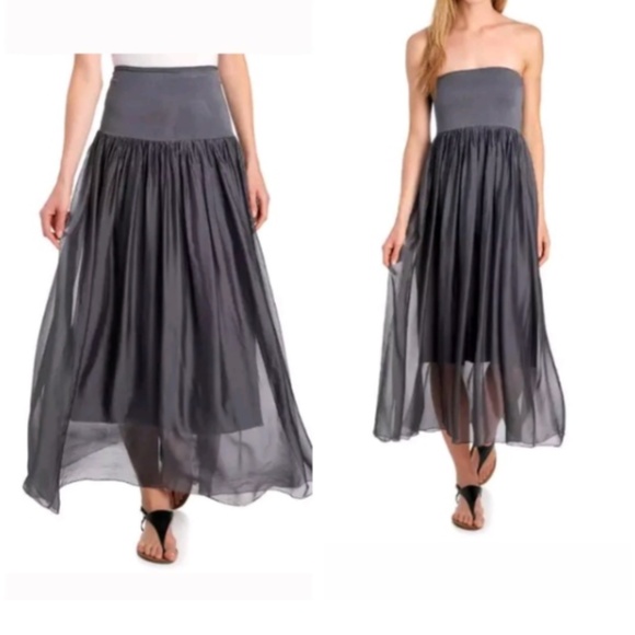 Belle France Dresses & Skirts - Belle France sheer chiffon convertible skirt dress